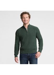LANDS' END DRIFTER Pullover mit Rei&szlig;verschluss in Tall-Gr&ouml;&szlig;e, Herren, size: tall, Gr&uuml;n, Baumwolle, by Lands' End