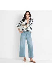 LANDS' END Kn&ouml;chellange Mid Waist Jeans mit weitem Bein in Petite-Gr&ouml;&szlig;e, Damen, size: petite, Blau, Baumwolle/Elasthan/Polyester, by Lands' End