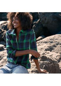 LANDS' END Boyfriend-Bluse aus Flanell f&uuml;r Damen in Petite-Gr&ouml;&szlig;e, Damen, size: petite, Gr&uuml;n, Baumwolle, by Lands' End