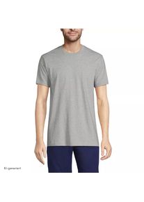 LANDS' END Kurzarm-Shirt mit Rundhalsausschnitt f&uuml;r Herren (3er-Set) in Tall-Gr&ouml;&szlig;e, Herren, size: tall, Grau, Baumwolle, by Lands' End