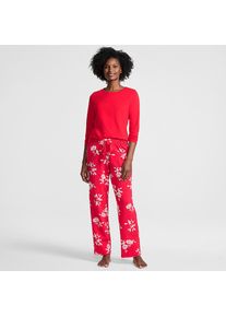 LANDS' END Gemustertes Pyjama-Set aus Baumwoll-Jersey, Damen, size: regular, Rot, Elasthan/Baumwoll-Mischung, by Lands' End