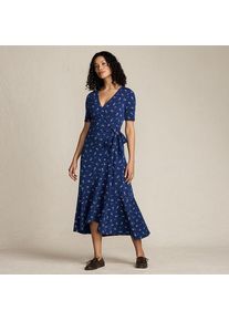 LANDS' END Wickelkleid aus Baumwoll/Modalmix mit kurzen &Auml;rmeln f&uuml;r Damen, Damen, size: regular, Blau, Elasthan/Baumwoll-Mischung/Synthetic-blend, by Lands' End
