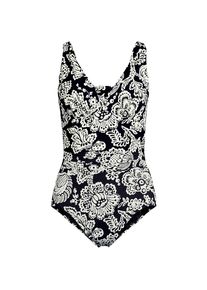 LANDS' END Shape-Badeanzug mit V-Ausschnitt und verstellbaren Tr&auml;gern SLENDER f&uuml;r Damen in Plus-Gr&ouml;&szlig;e, Damen, size: plus, Schwarz, Nylon-Mischung, by Lands' End