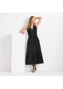 LANDS' END Maxikleid aus Baumwoll-Voile f&uuml;r Damen, Damen, size: regular, Schwarz, Viskose-Mischung/Baumwolle Modal, by Lands' End