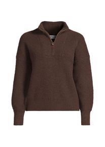LANDS' END Flauschiger Troyer-Pullover f&uuml;r Damen in Petite-Gr&ouml;&szlig;e, Damen, size: petite, Braun, Elasthan/Polyester-Mischung/Nylon-Mischung, by Lands' End