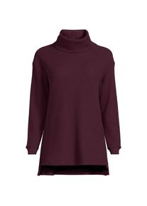 LANDS' END Langer Waffelstrick-Pullover mit Wasserfallkragen in Plus-Gr&ouml;&szlig;e, Damen, size: plus, Rot, Baumwoll-Mischung/Polyester-Mischung, by Lands' End