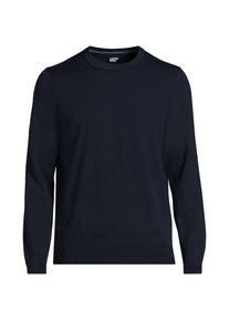 LANDS' END Rundhals-Pullover aus Baumwoll-Feinstrick f&uuml;r Herren, Herren, size: regular, Blau, Baumwolle, by Lands' End