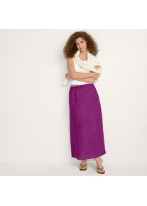 LANDS' END Leinen-Midirock f&uuml;r Damen, Damen, size: regular, Lila, Leinen, by Lands' End