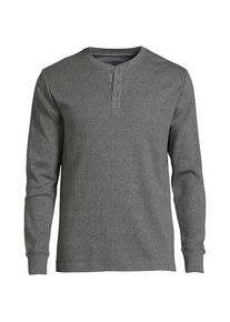 LANDS' END Henley-Schlafshirt f&uuml;r Herren, Herren, size: regular, Grau, Baumwolle, by Lands' End
