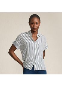 LANDS' END Kurzarm-Hemdbluse f&uuml;r Damen, Damen, size: regular, Blau, Viskose, by Lands' End