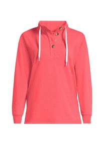 LANDS' END Pullover SERIOUS SWEATS mit Knopfleiste f&uuml;r Damen in Plus-Gr&ouml;&szlig;e, Damen, size: plus, Orange, Baumwoll-Mischung/Polyester-Mischung, by Lands' End