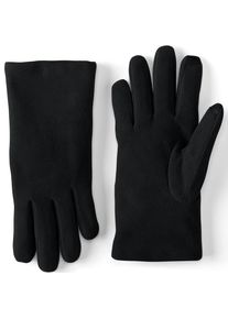 LANDS' END Veloursleder-Handschuhe f&uuml;r Damen, Damen, size: regular, Schwarz, Leder/Rauleder, by Lands' End