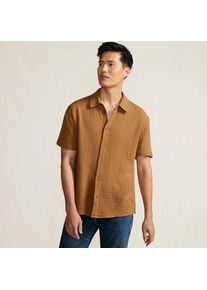 LANDS' END Doppellagiges Kurzarm-Hemd f&uuml;r Herren, Herren, size: regular, Beige, by Lands' End