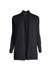 LANDS' END Offener Cardigan f&uuml;r Damen in Petite-Gr&ouml;&szlig;e, Damen, size: petite, Schwarz, Baumwolle, by Lands' End