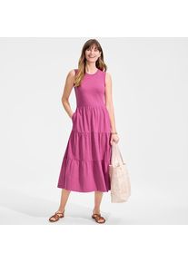 LANDS' END Flammgarn-Maxikleid aus reiner Baumwolle f&uuml;r Damen, Damen, size: regular, Pink, Baumwolle, by Lands' End