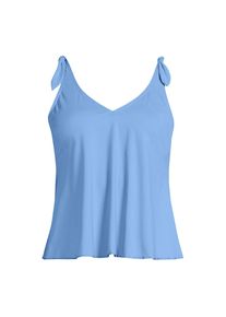LANDS' END Tankini-Top mit geknoteten Tr&auml;gern und Flattersaum f&uuml;r Damen, Damen, size: regular, Blau, Elasthan/Nylon-Mischung, by Lands' End