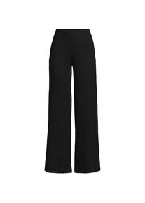 LANDS' END Crinkle-Jerseyhose mit weitem Bein f&uuml;r Damen in Petite-Gr&ouml;&szlig;e, Damen, size: petite, Schwarz, Polyester/Viskose/Polyester-Mischung, by Lands' End