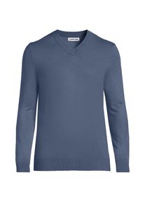 LANDS' END CashTouch Feinstrick-Pullover f&uuml;r Herren, Herren, size: regular, Blau, Polyester, by Lands' End