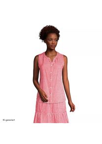 LANDS' END &Auml;rmellose Crinkle-Bluse f&uuml;r Damen, Damen, size: regular, Rot, Baumwoll-Mischung, by Lands' End