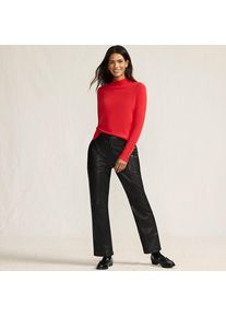LANDS' END Lederhose f&uuml;r Damen, Damen, size: regular, Schwarz, Leder, by Lands' End