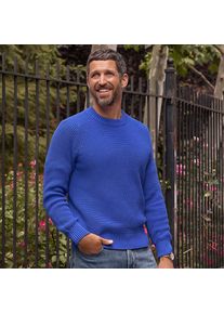 LANDS' END Drifter Strukturstrick-Pullover f&uuml;r Herren, Herren, size: regular, Blau, Baumwolle, by Lands' End