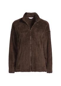 LANDS' END Pl&uuml;schfleece-Jacke f&uuml;r Damen, Damen, size: regular, Braun, Polyester, by Lands' End