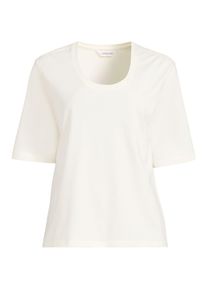LANDS' END Supima Rundhalsshirt f&uuml;r Damen, Damen, size: regular, Elfenbein, Baumwolle, by Lands' End
