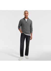 LANDS' END Kaschmir-Pullover mit Rei&szlig;verschluss, Herren, size: regular, Grau, Kaschmir, by Lands' End