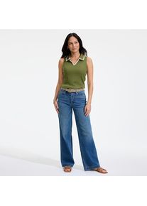 LANDS' END Recover Jeans High Waist mit weitem Bein in Plus-Gr&ouml;&szlig;e, Damen, size: plus, Blau, by Lands' End