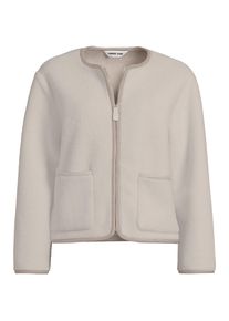 LANDS' END Kragenlose Sherpa-Fleecejacke f&uuml;r Damen, Damen, size: regular, Elfenbein, Polyester/Polyester-Mischung, by Lands' End