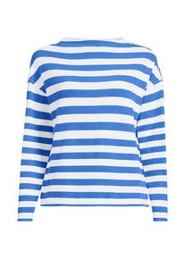 LANDS' END Lang&auml;rmeliges Maritimshirt mit Stehbund in Plus-Gr&ouml;&szlig;e, Damen, size: plus, Blau, Baumwolle, by Lands' End