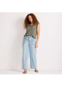 LANDS' END Gerade relaxte Jeans mit Elastikbund, Damen, size: regular, Blau, Baumwolle, by Lands' End