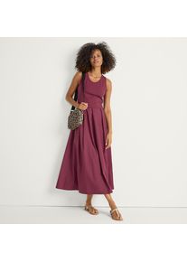 LANDS' END Ausgestelltes &auml;rmelloses Midikleid f&uuml;r Damen, Damen, size: regular, Rot, Baumwolle/Baumwoll-Mischung, by Lands' End