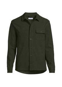 LANDS' END Jacquard-Shirt mit V-Ausschnitt, Herren, size: regular, Braun, Elasthan/Baumwoll-Mischung/Polyester-Mischung, by Lands' End