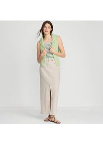 LANDS' END Soft Denim Maxirock f&uuml;r Damen in Petite-Gr&ouml;&szlig;e, Damen, size: petite, Elfenbein, Baumwolle/Baumwoll-Mischung, by Lands' End