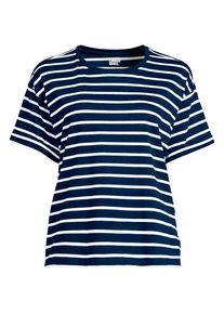 LANDS' END Supima&reg; Shirt mit kurzen Roll&auml;rmeln f&uuml;r Damen, Damen, size: regular, Blau, Baumwolle, by Lands' End