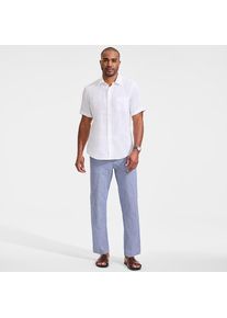 LANDS' END Soft Ease Classic Fit Schlupfbund-Hose aus Leinenmix f&uuml;r Herren, Herren, size: regular, Blau, Leinen/Baumwoll-Mischung, by Lands' End