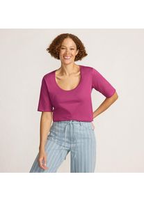 LANDS' END Supima Rundhalsshirt f&uuml;r Damen, Damen, size: regular, Pink, Baumwolle, by Lands' End