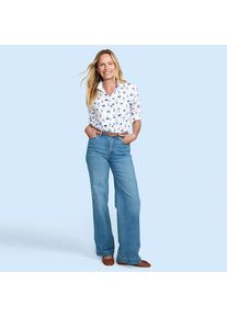 LANDS' END Recover Jeans High Waist mit weitem Bein in Plus-Gr&ouml;&szlig;e, Damen, size: plus, Blau, by Lands' End