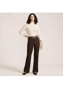LANDS' END Feincord-Schlaghose High Waist f&uuml;r Damen in Petite-Gr&ouml;&szlig;e, Damen, size: petite, Braun, by Lands' End