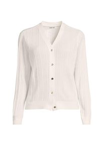 LANDS' END Rippstrick-Cardigan mit Seide, Damen, size: regular, Elfenbein, Baumwolle/Seide/Nylon, by Lands' End
