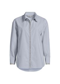 LANDS' END Baumwollbluse mit verzierter Knopfleiste f&uuml;r Damen, Damen, size: regular, Blau, Baumwolle, by Lands' End