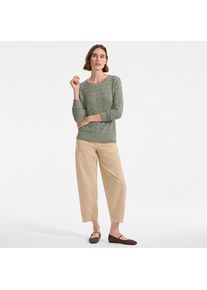 LANDS' END Soft Flow Rundhalspullover aus Leinenmix f&uuml;r Damen in Petite-Gr&ouml;&szlig;e, Damen, size: petite, Gr&uuml;n, by Lands' End