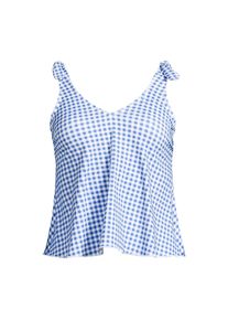 LANDS' END Tankini-Top mit geknoteten Tr&auml;gern und Flattersaum f&uuml;r Damen, Damen, size: regular, Blau, Elasthan/Nylon-Mischung, by Lands' End