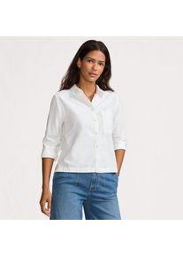 LANDS' END Verk&uuml;rzte Oxfordbluse f&uuml;r Damen, Damen, size: regular, Wei&szlig;, Baumwolle, by Lands' End