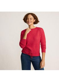 LANDS' END Wool Touch Pullover mit B&auml;ndchenzug-Saum f&uuml;r Damen in Petite-Gr&ouml;&szlig;e, Damen, size: petite, Rot, Wolle/Polyester/Viskose, by Lands' End