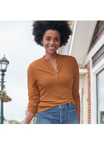 LANDS' END Henley-Shirt mit langen &Auml;rmeln f&uuml;r Damen, Damen, size: regular, Orange, Viskose, by Lands' End