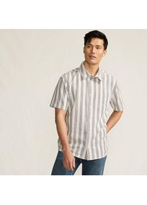 LANDS' END Baumwoll/Leinenhemd mit kurzen &Auml;rmeln f&uuml;r Herren, Herren, size: regular, Elfenbein, by Lands' End
