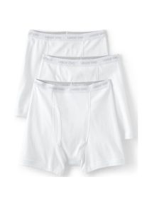 LANDS' END Baumwoll-Boxershorts f&uuml;r Herren (3er-Set), Herren, size: regular, Wei&szlig;, Baumwolle, by Lands' End