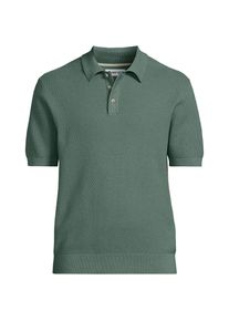 LANDS' END Feinstrick-Poloshirt aus Baumwolle f&uuml;r Herren, Herren, size: regular, Gr&uuml;n, Baumwolle, by Lands' End